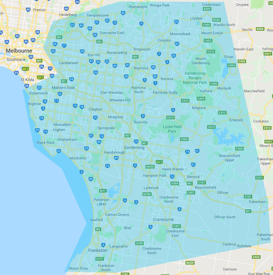 south east melbourne suburb map